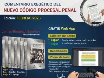 COMENTARIO EXEGÉTICO DEL NUEVO CÓDIGO PROCESAL PENAL (5 tomos - 2026) Estudio preliminar James Reátegui